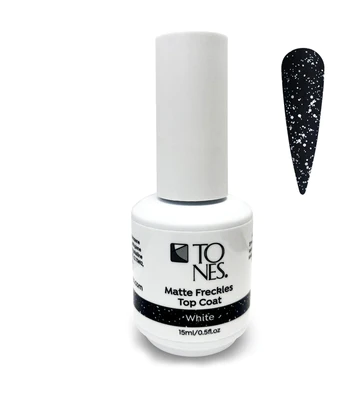 Gel Polish Top Coat – Matte Freckles – White / 15 Ml