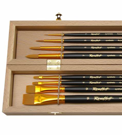 KIT EXCLUCIVE CON CAJA DE MADERA 8 PINCELES #11